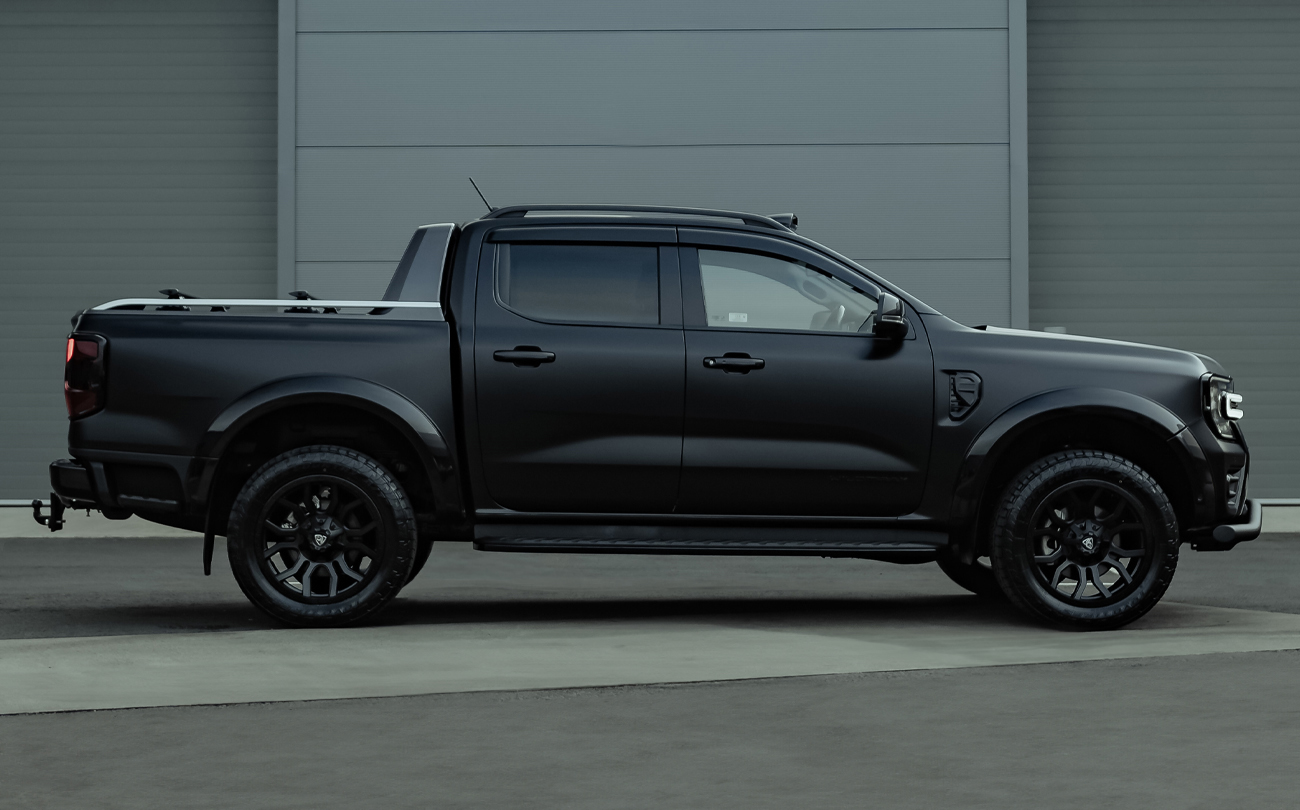 Satin black wrap on a 2023+ Ford Ranger